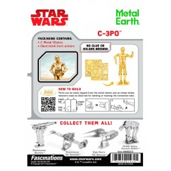 METAL EARTH : Star Wars C-3PO d'Or