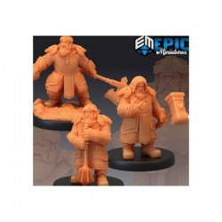 FIGURINES : 3 NAINS PRETRES GUERRIERS